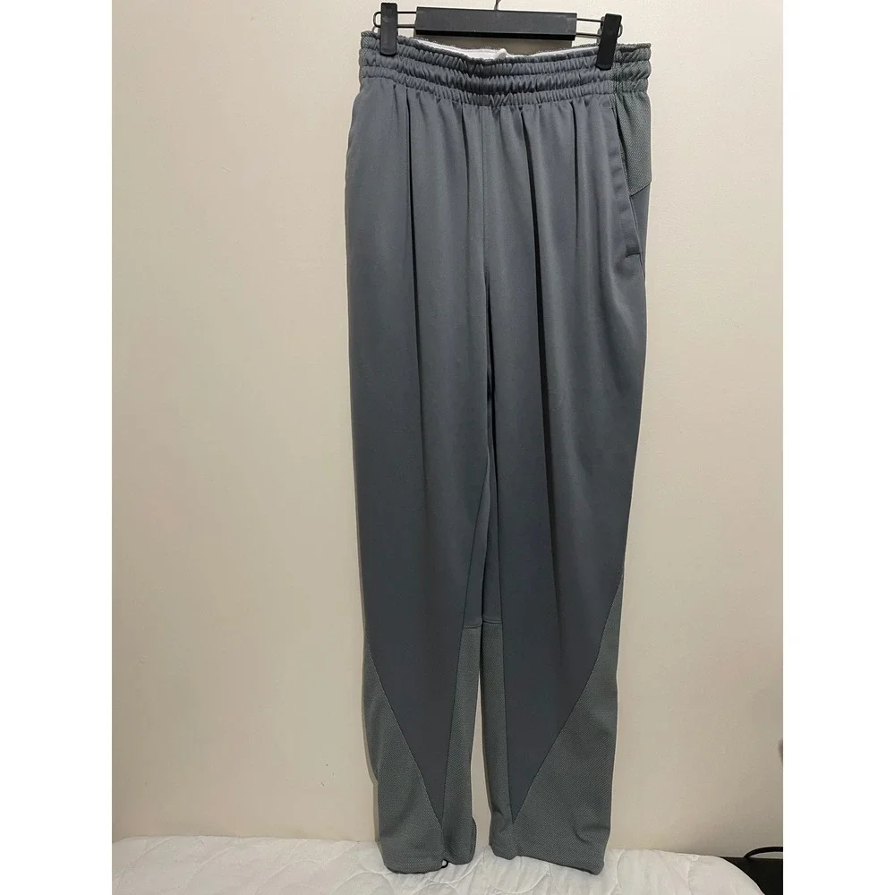 Jordan Mens Dri-FIT Grey Athletic Pants Mesh Panel Ankle Zip Joggers Size Medium